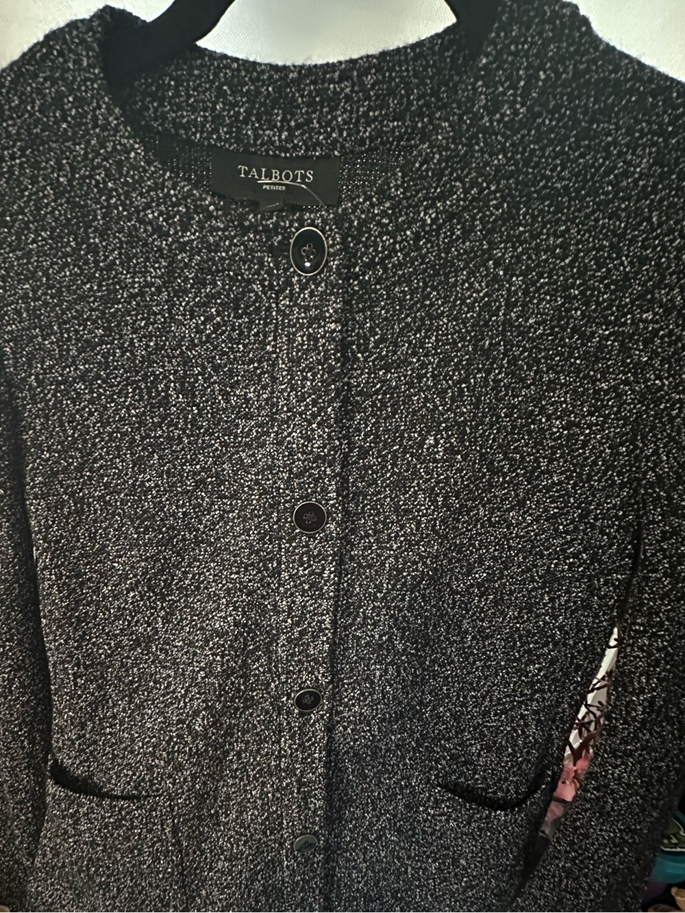 Talbots Metallic Silver Tweed Jacket
